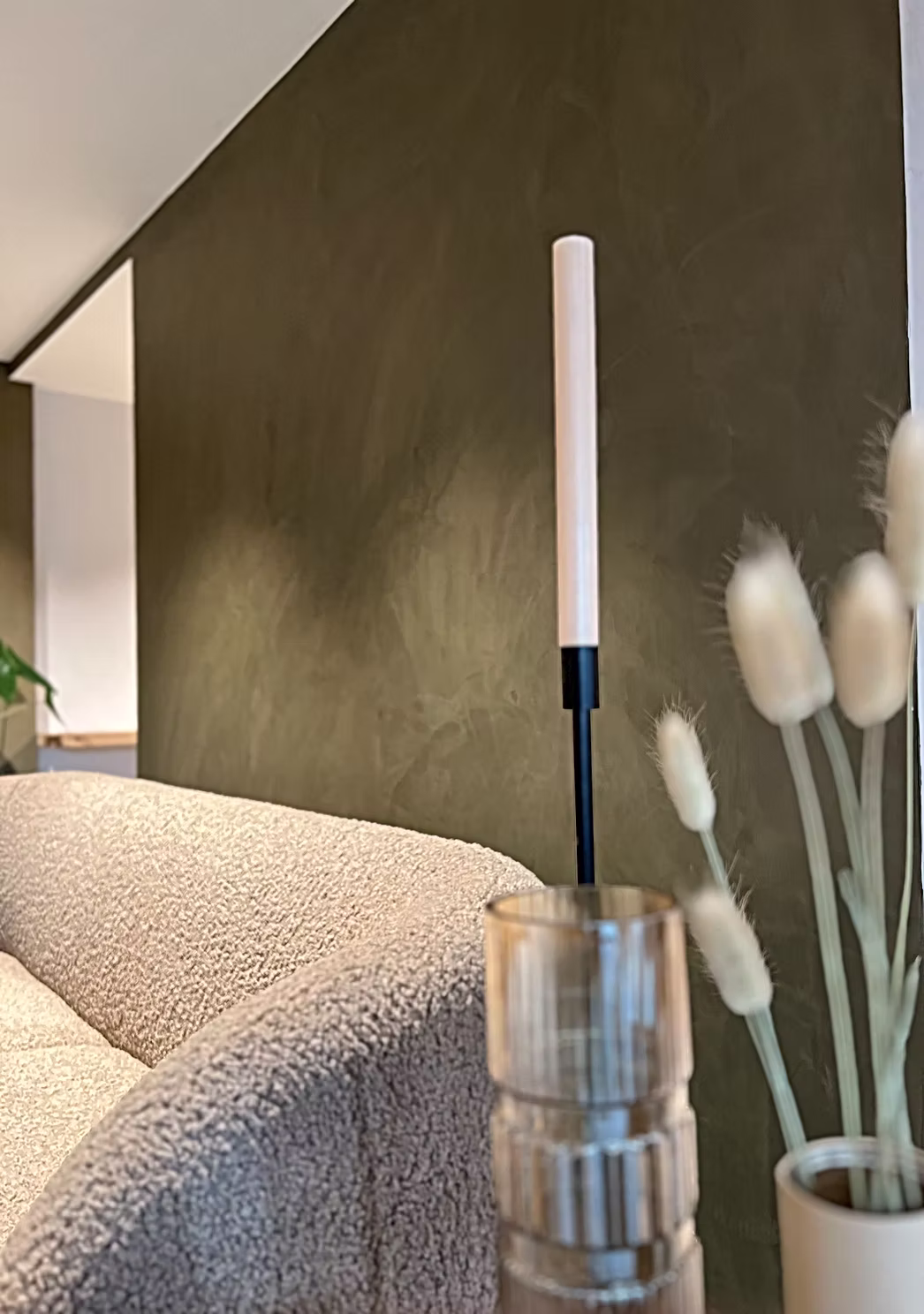 Soft mineral lime paint wall finish